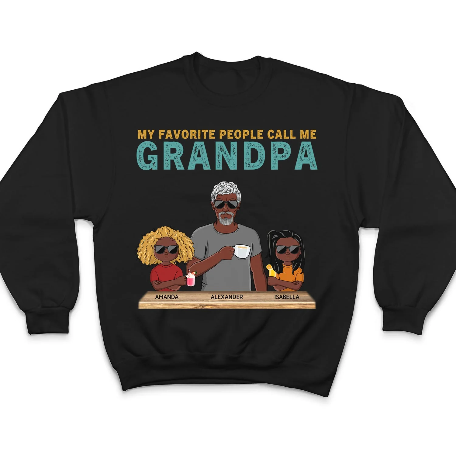 My Favorite People Call Me Grandpa Grandparents Grandkids - Family Gift - Personalized Custom T Shirt - Image 5
