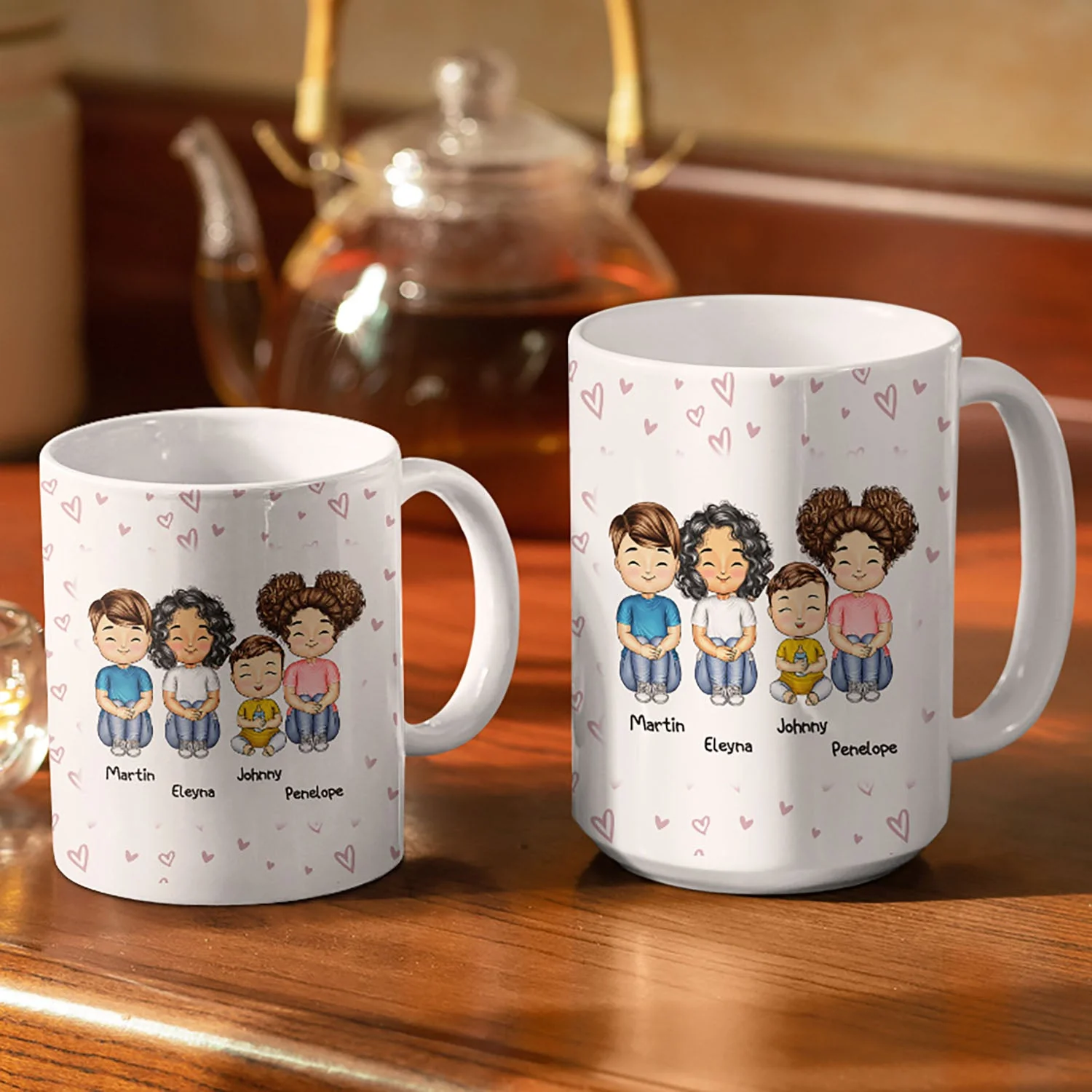 My Favorite People Call Me Mommy Nana Daddy - Birthday, Loving Gift For Mother, Father, Grandma, Grandpa - Personalized White Edge-to-Edge Mug - Image 3
