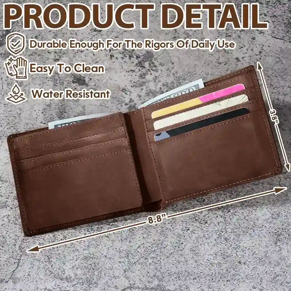 My Favorite People Call Me Papa Daddy - Personalized Leather Wallet - Image 5