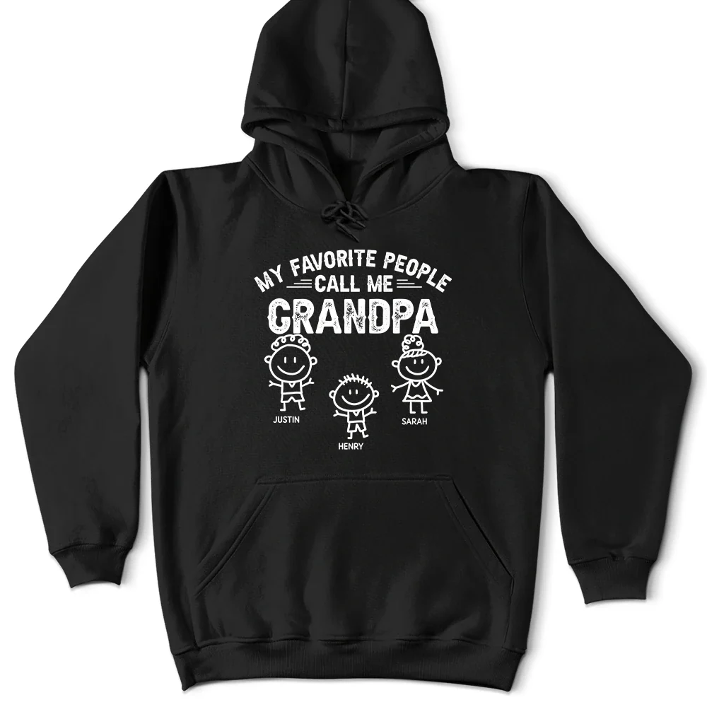 My Favorite People Call Me Papa Kid Stick Figures - Personalized T Shirt - Image 5