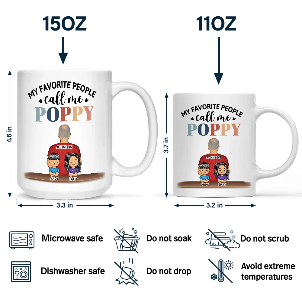 My Favorite People Call Me Papa - Personalized Mug - Image 4