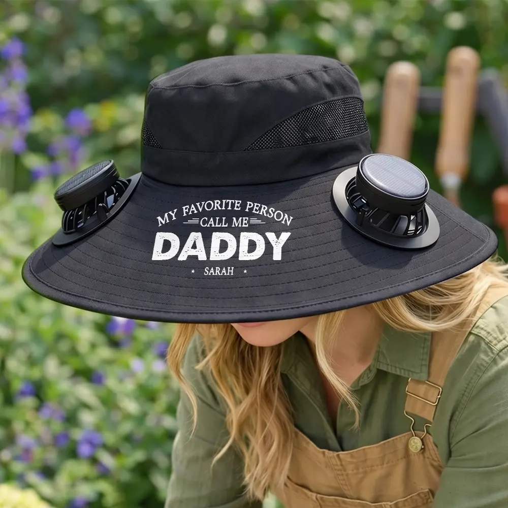 My Favorite People Call Me Papa - Personalized Solar Fan Hat - Image 2