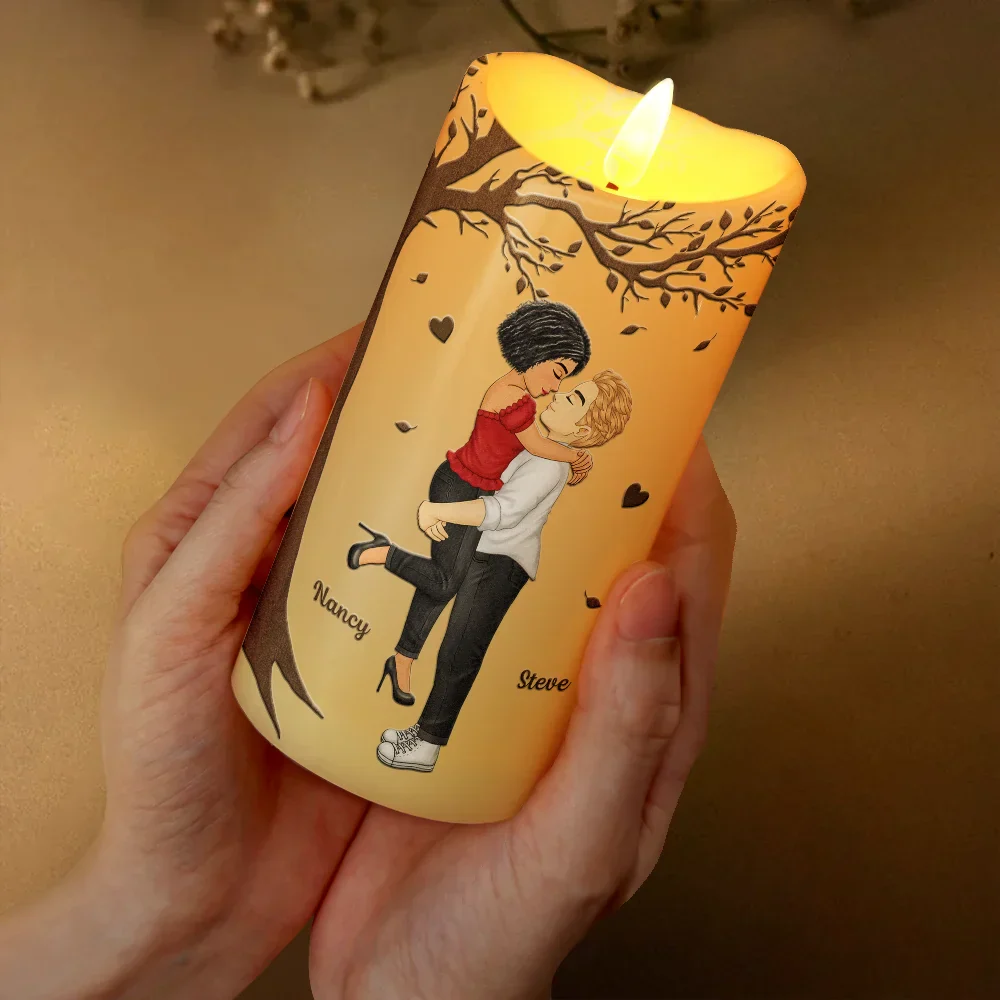 My Favorite Place In All The World Couple - Personalized Flameless LED Candle - Image 3