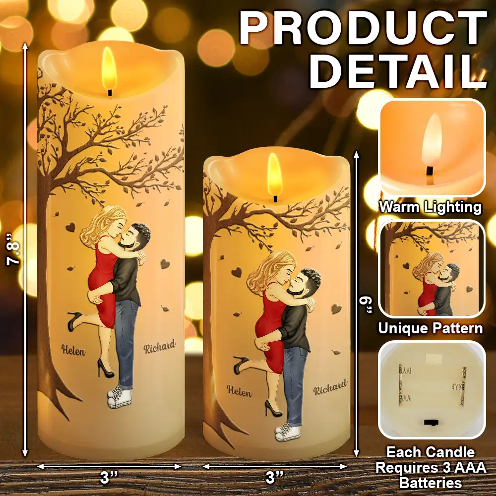 My Favorite Place In All The World Couple - Personalized Flameless LED Candle - Image 5