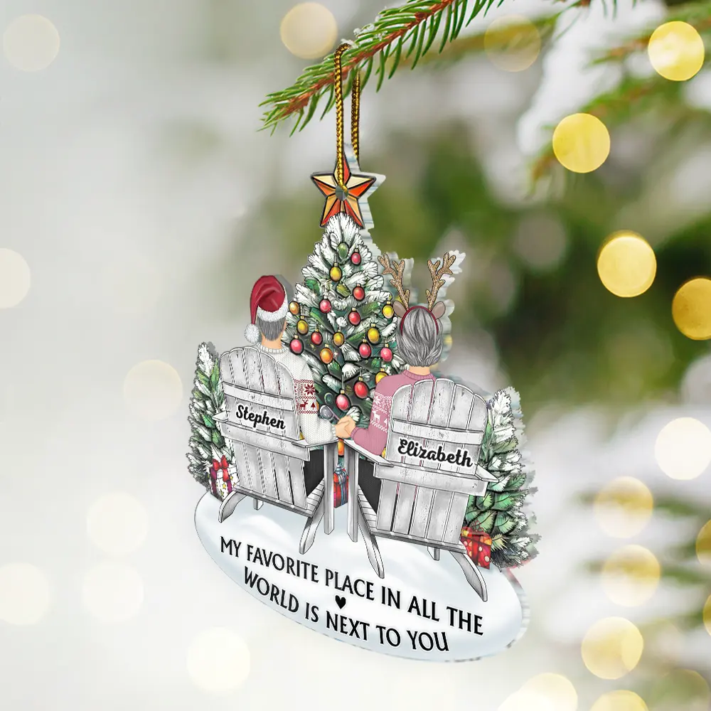My Favorite Place In All The World - Personalized Custom Shaped Acrylic Ornament - Image 2
