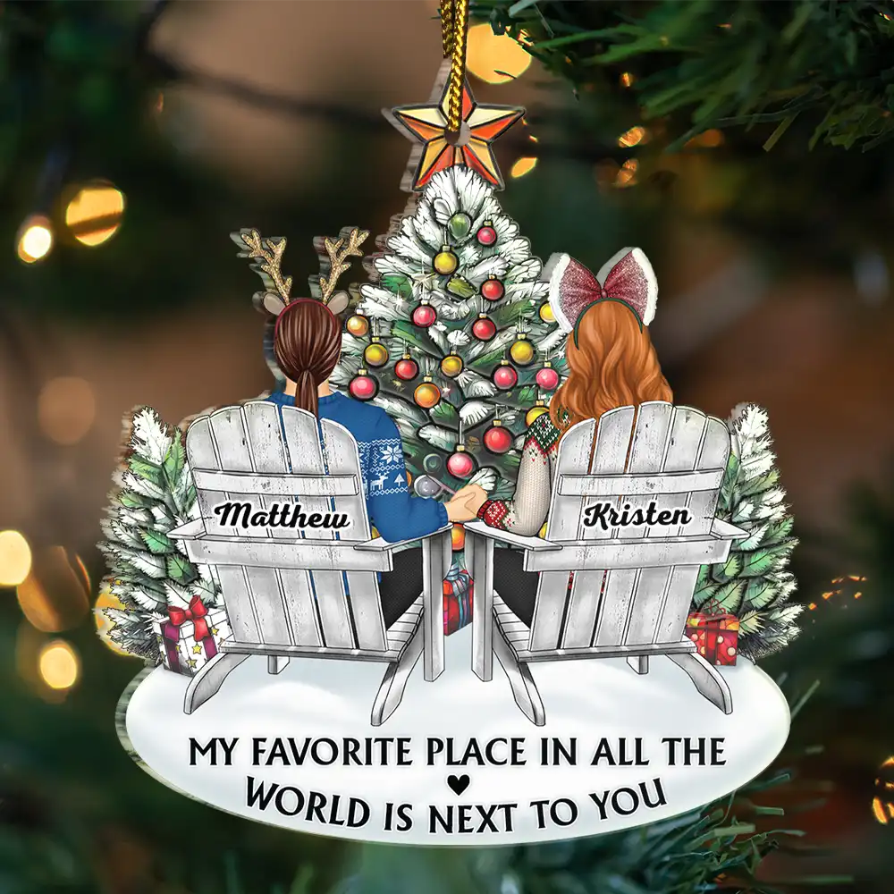 My Favorite Place In All The World - Personalized Custom Shaped Acrylic Ornament - Image 3