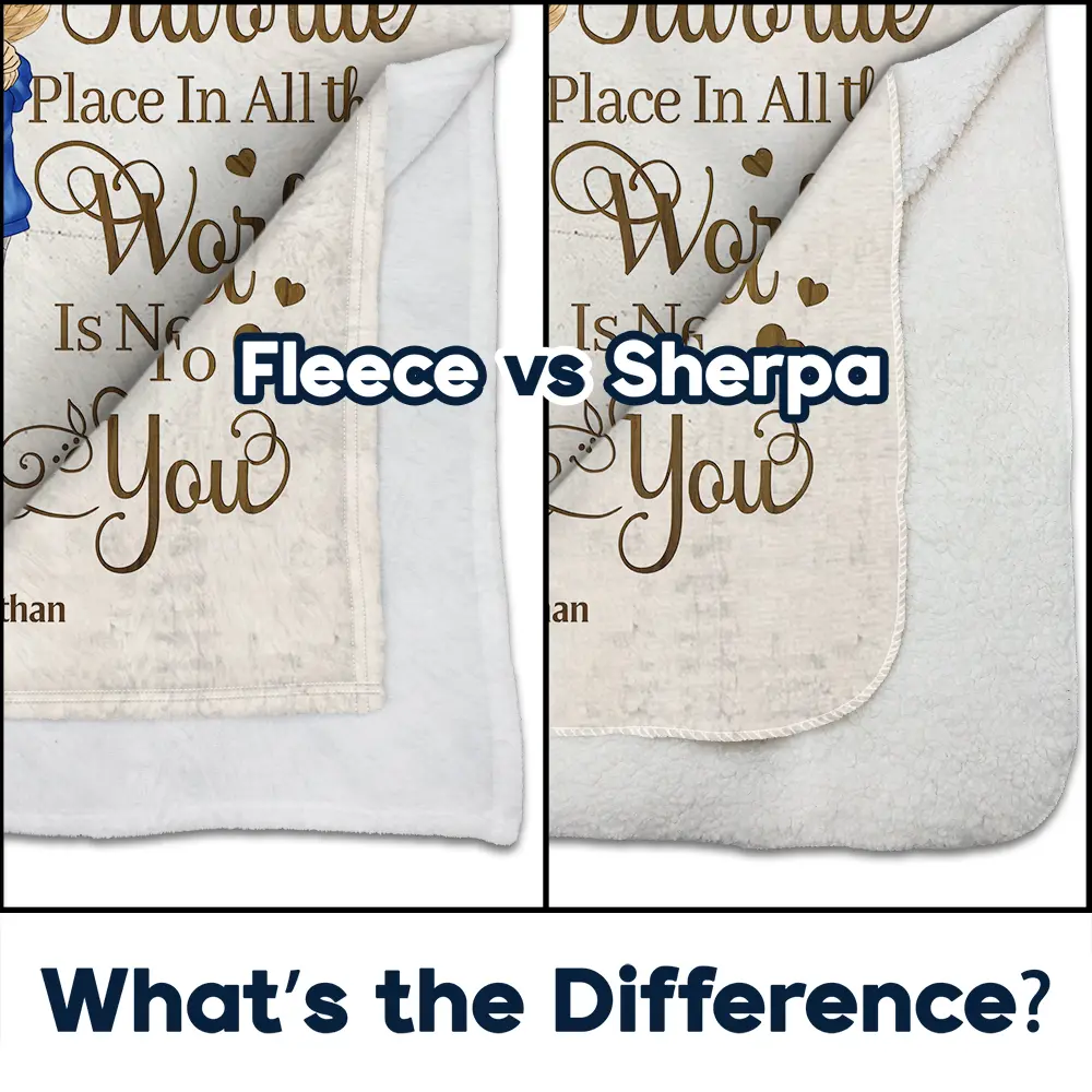 My Favorite Place In All The World - Personalized Fleece Blanket, Sherpa Blanket - Image 4