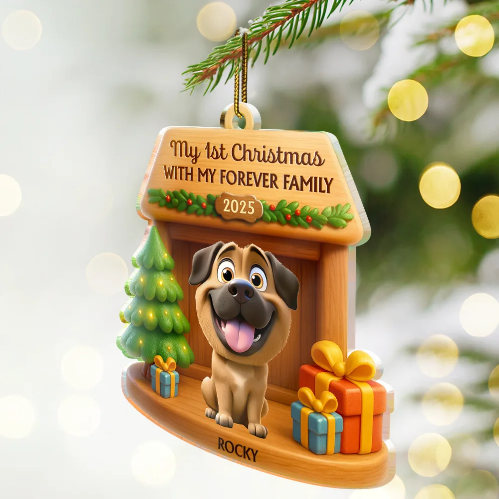 My First Christmas With My Forever Family - Personalized Custom Shaped Acrylic Ornament - Image 2