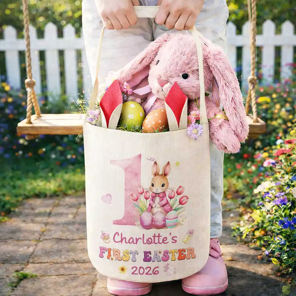 My First Easter - Personalized Bunny Ears Bucket Bag - Image 5