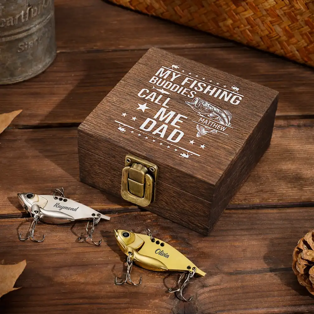 My Fishing Buddies Call Me Dad - Personalized Metal Fish Lure Set - Image 2