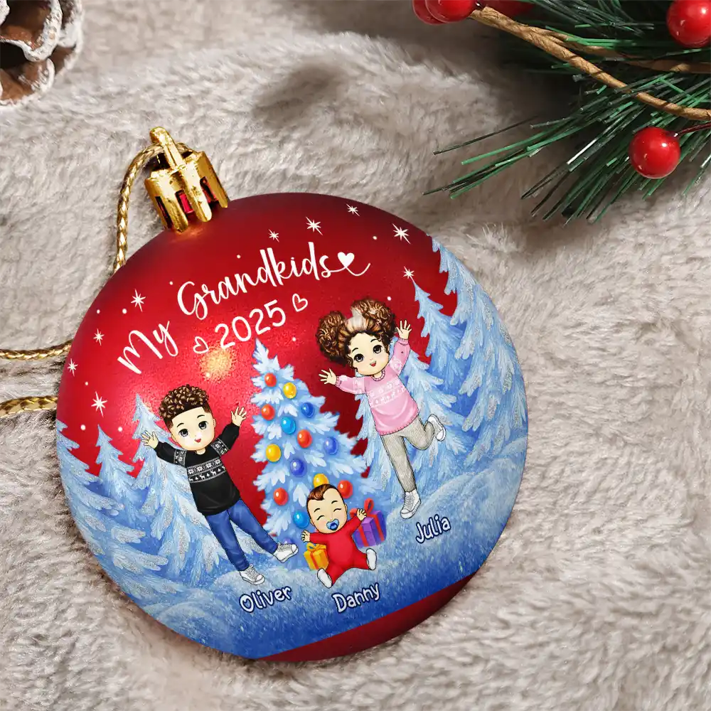 My Grandkids Of Grandparents - Personalized Ball Ornament - Image 3