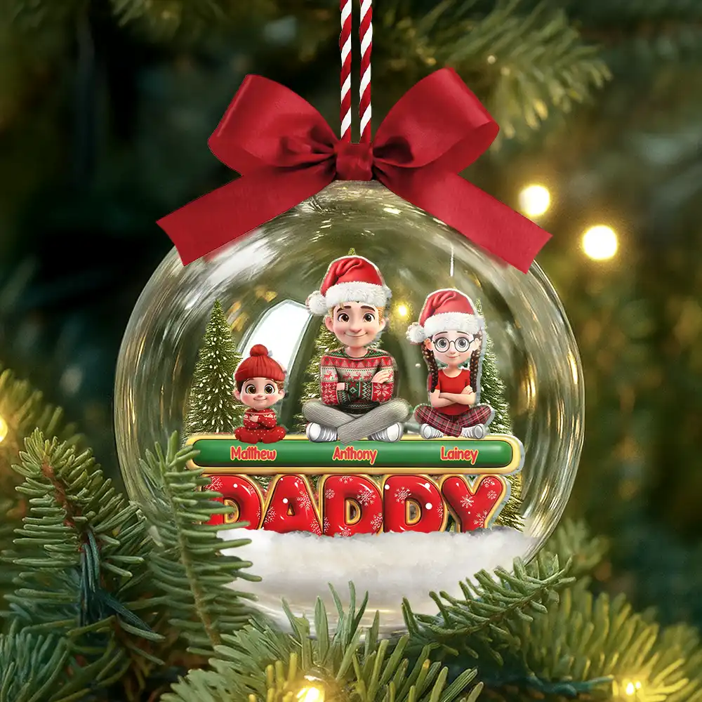 My Grandkids Our Kids - Personalized 3D Acrylic Ball Ornament - Image 3