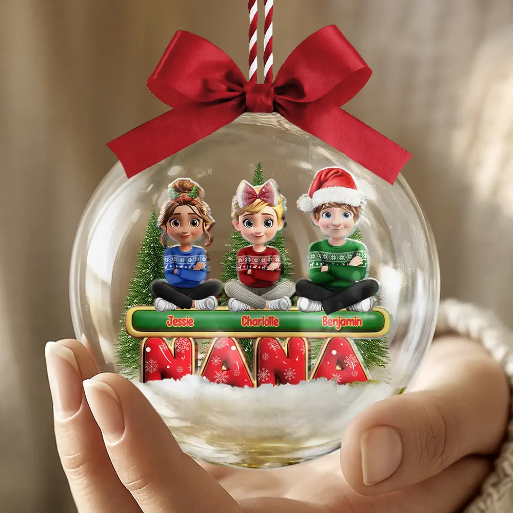 My Grandkids Our Kids - Personalized 3D Acrylic Ball Ornament - Image 4