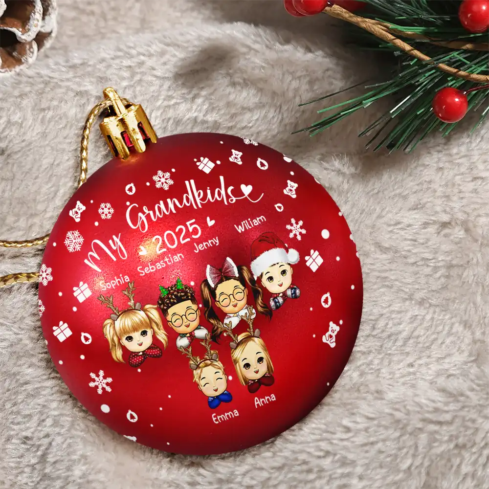 My Grandkids - Personalized Ball Ornament - Image 3