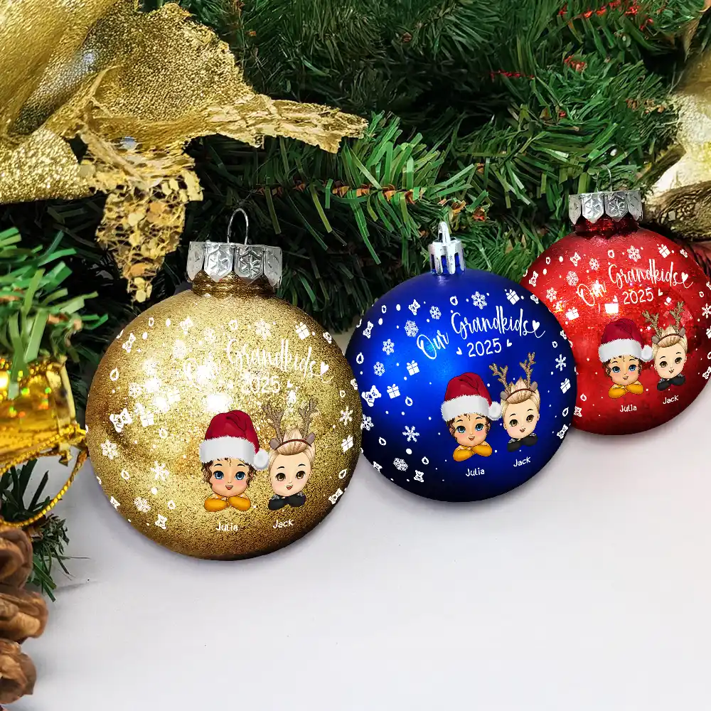 My Grandkids - Personalized Ball Ornament - Image 4