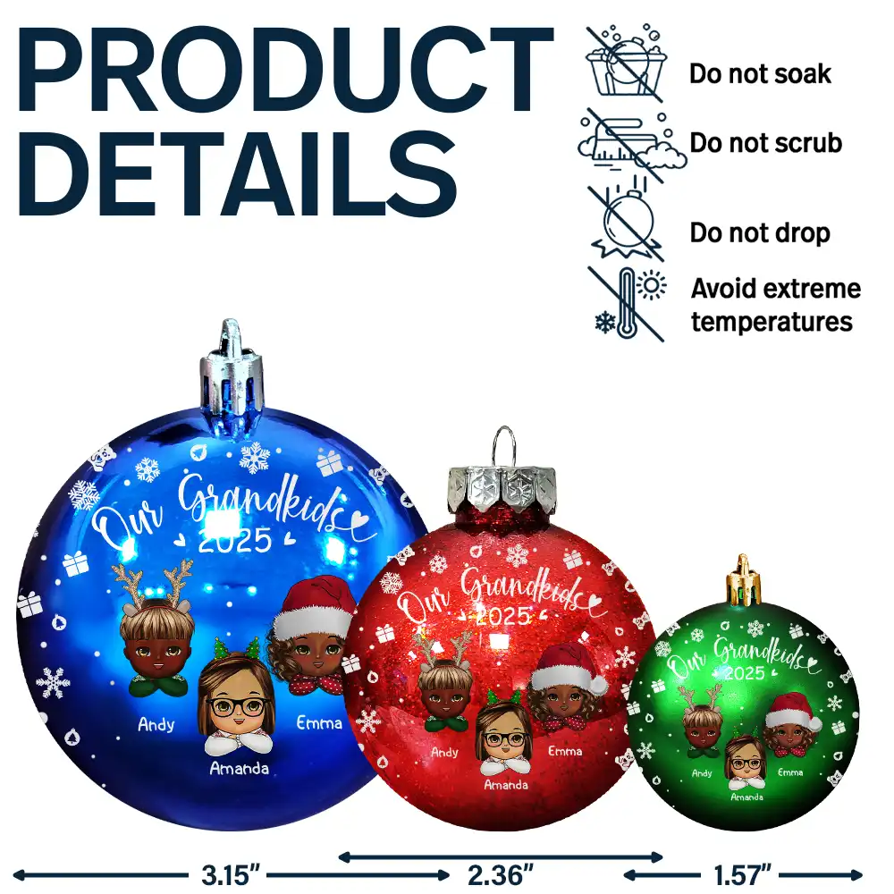 My Grandkids - Personalized Ball Ornament - Image 7