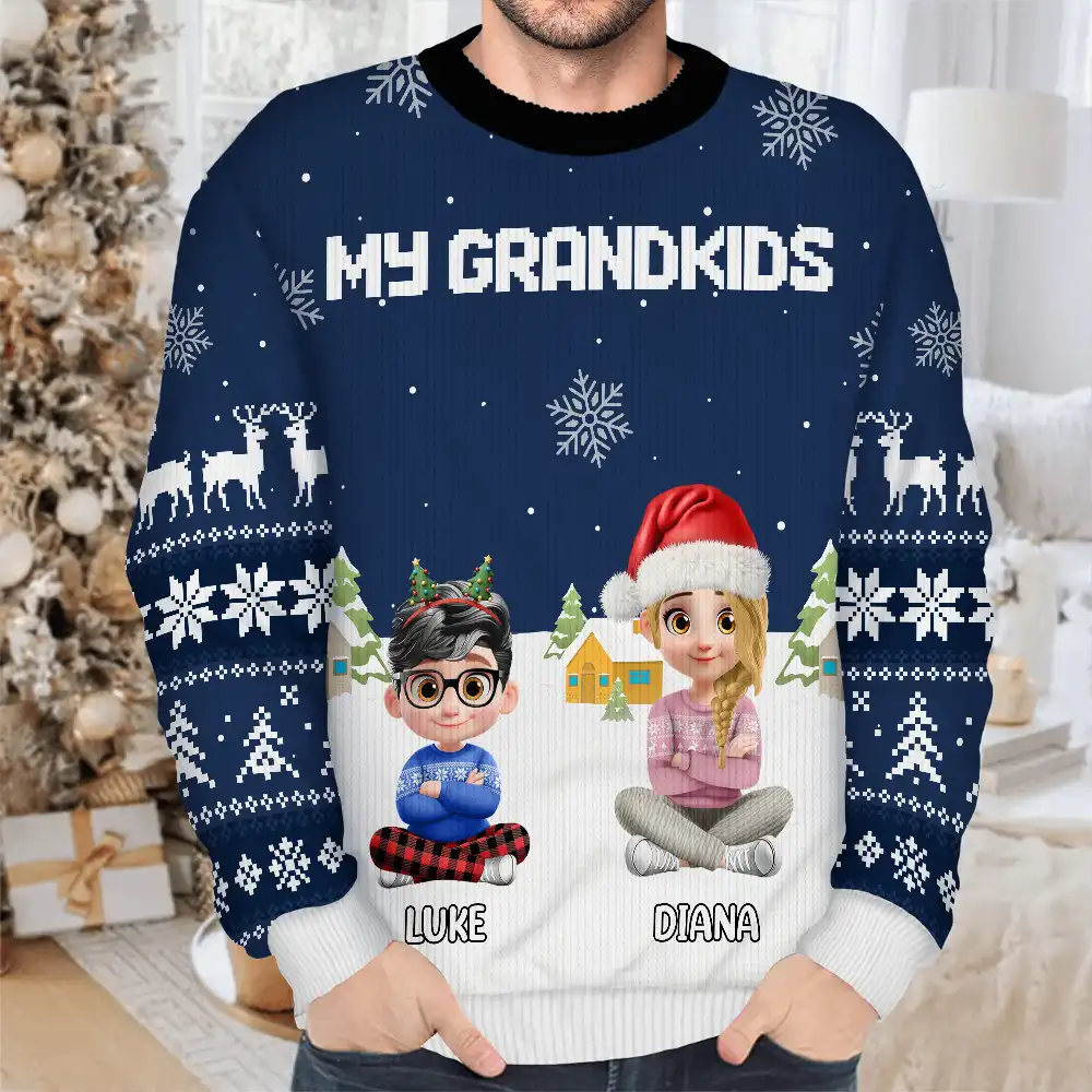 My Grandkids - Personalized Unisex Ugly Sweater - Image 5