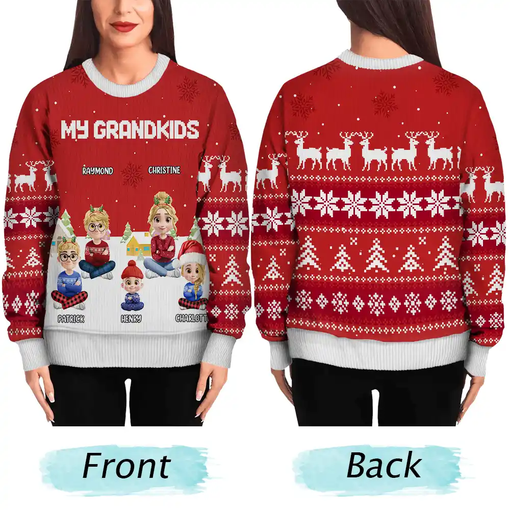 My Grandkids - Personalized Unisex Ugly Sweater - Image 6