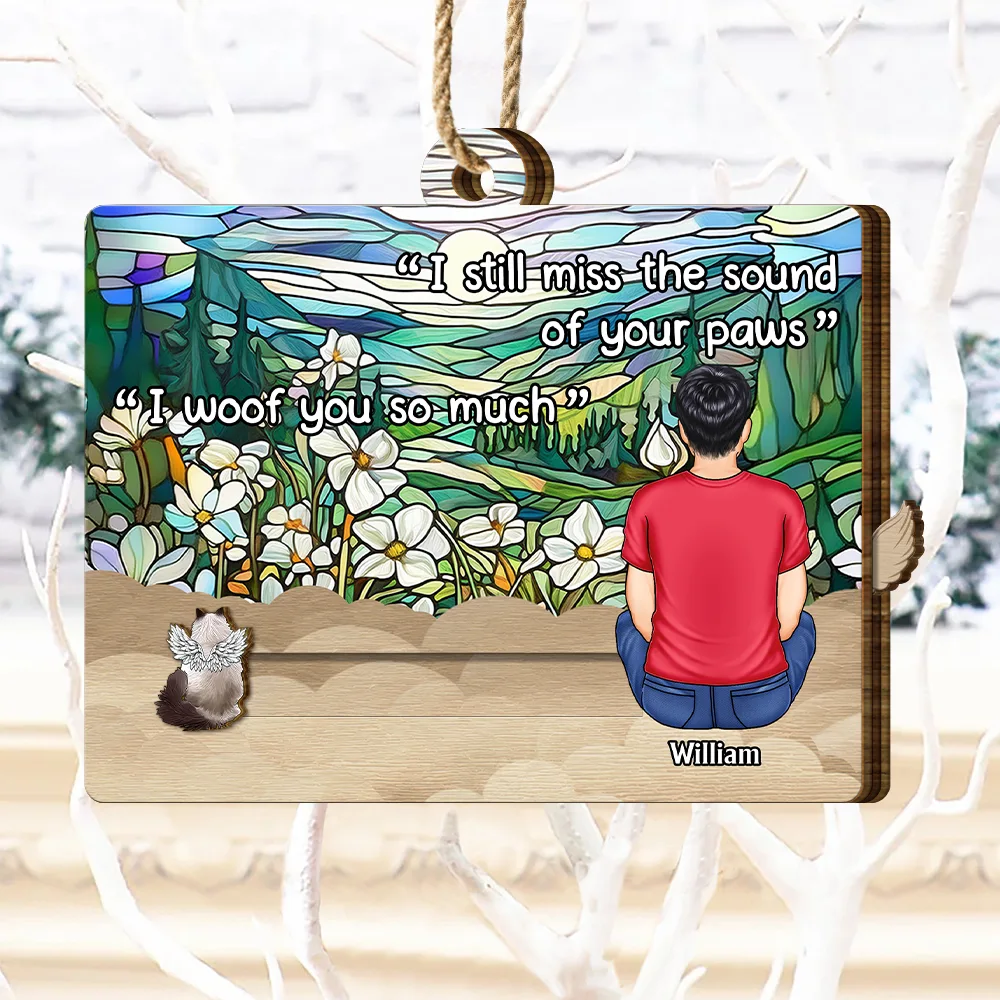My Hardest Goodbye I Miss You Memorial Dog Cat - Personalized Wooden Slide Ornament - Image 3