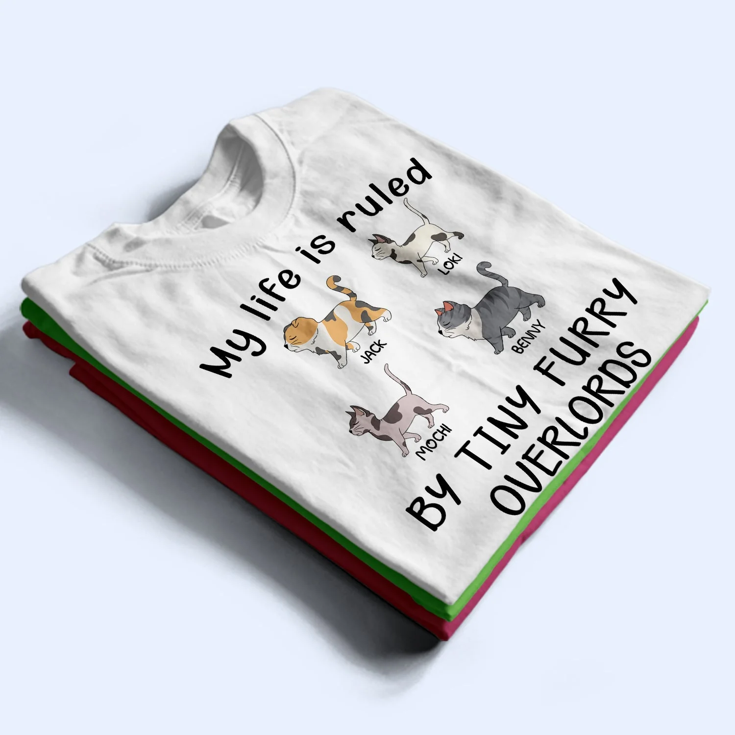 My Life Is Ruled By A Tiny Furry Overlord - Gift For Cat Lovers, Cat Mom, Cat Dad - Personalized T Shirt - Image 2