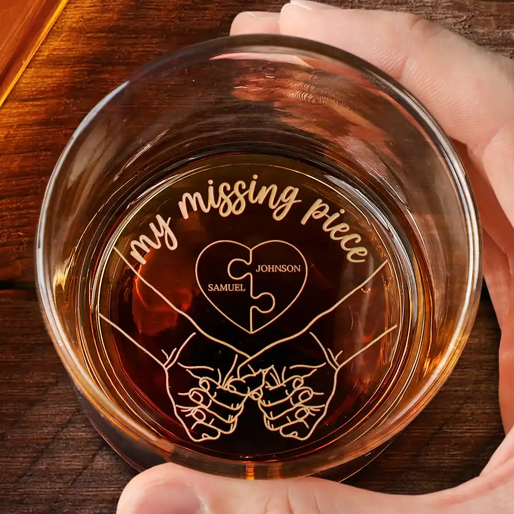My Missing Piece Couples - Personalized Engraved Whiskey Glass - Image 2