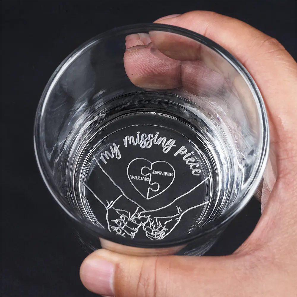 My Missing Piece Couples - Personalized Engraved Whiskey Glass - Image 4