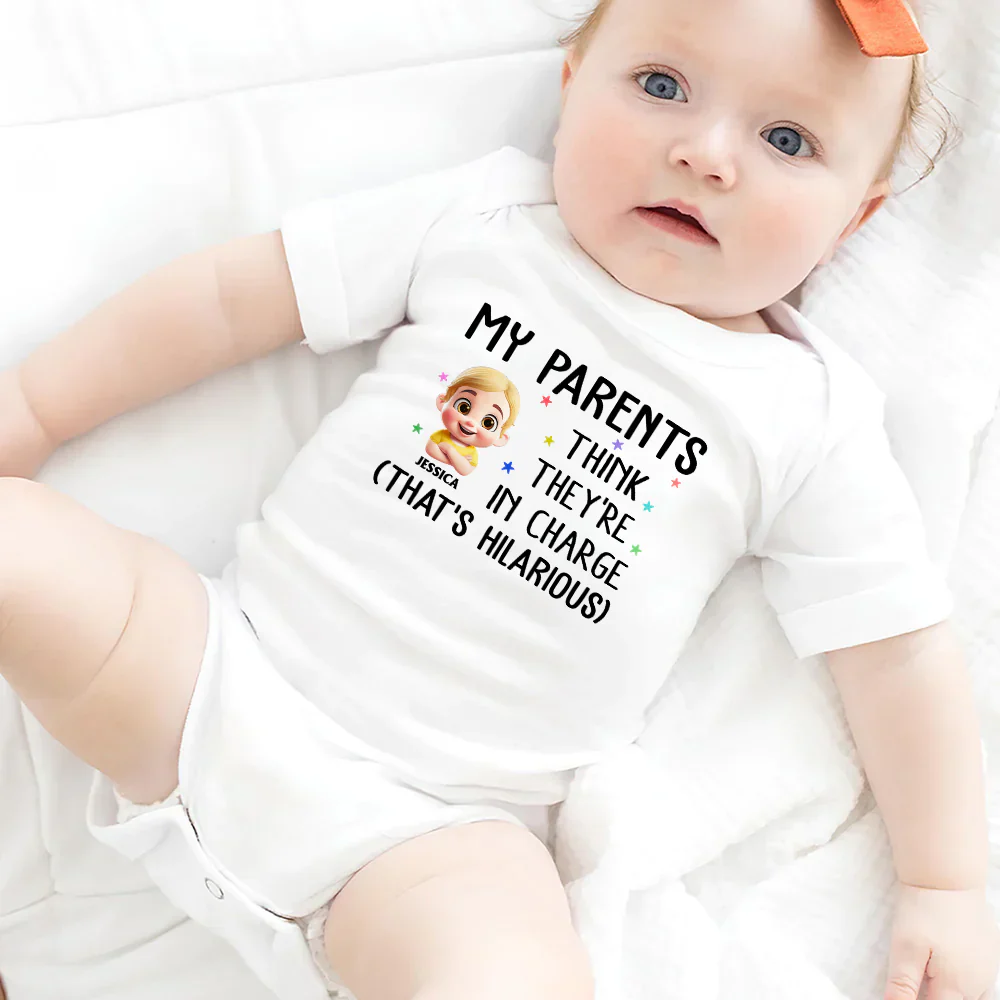 My Parents Think They're In Charge - Personalized Baby Onesie - Image 5