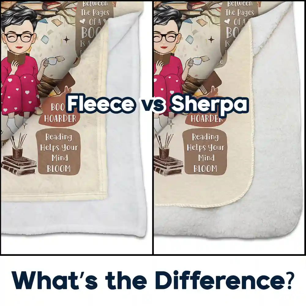 My Reading Blanket Book Tree One More Chapter - Personalized Fleece Blanket, Sherpa Blanket - Image 4