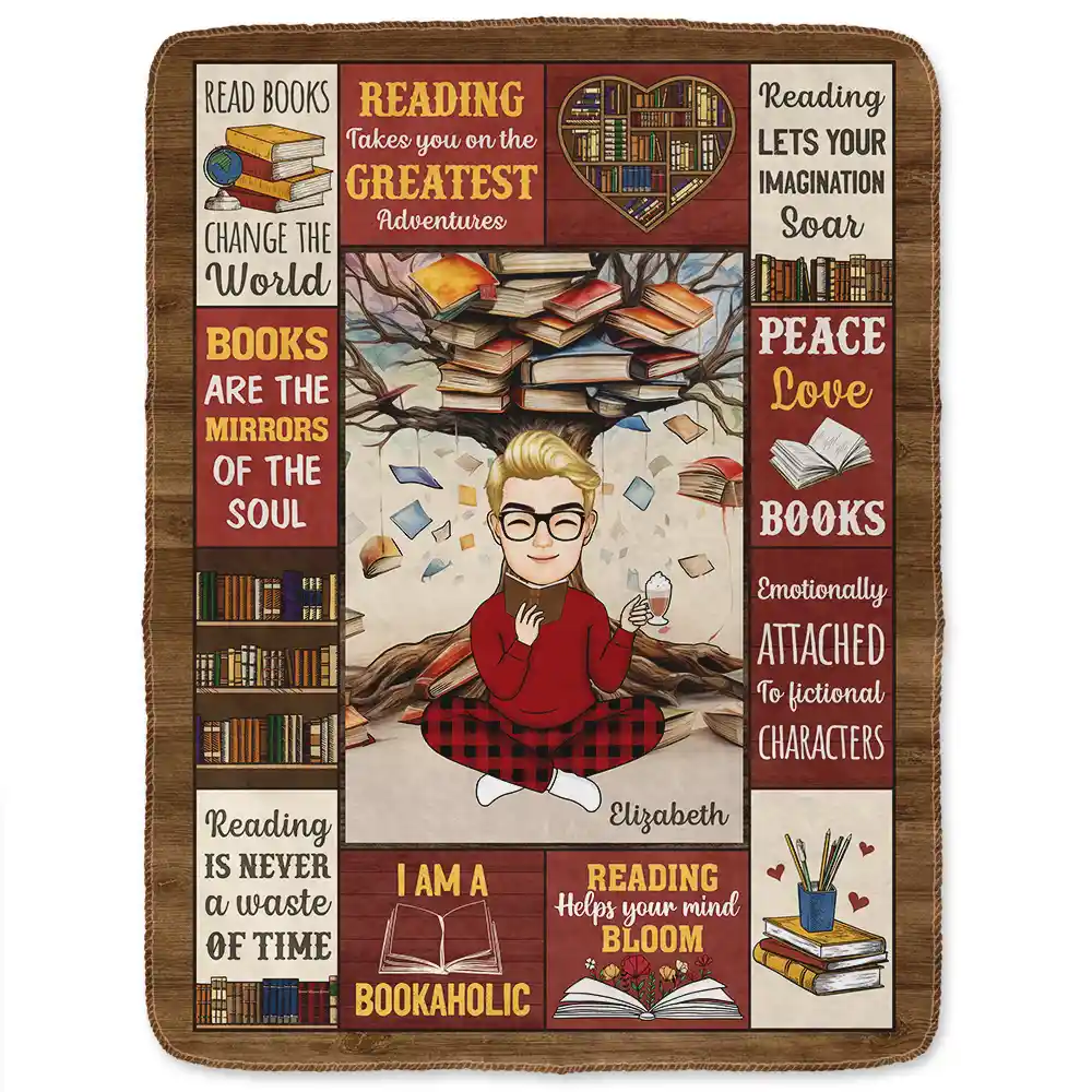 My Reading Blanket - Personalized Fleece Blanket, Sherpa Blanket - Image 2