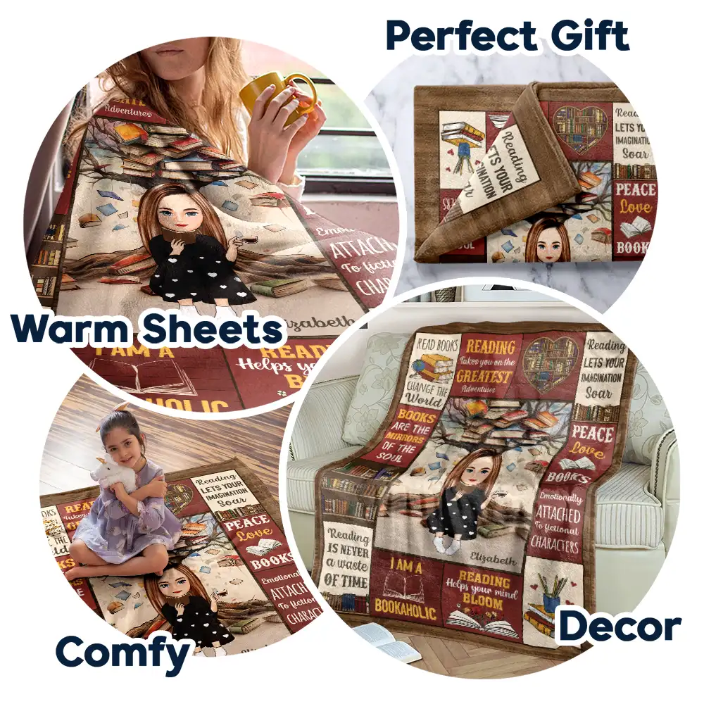 My Reading Blanket - Personalized Fleece Blanket, Sherpa Blanket - Image 7