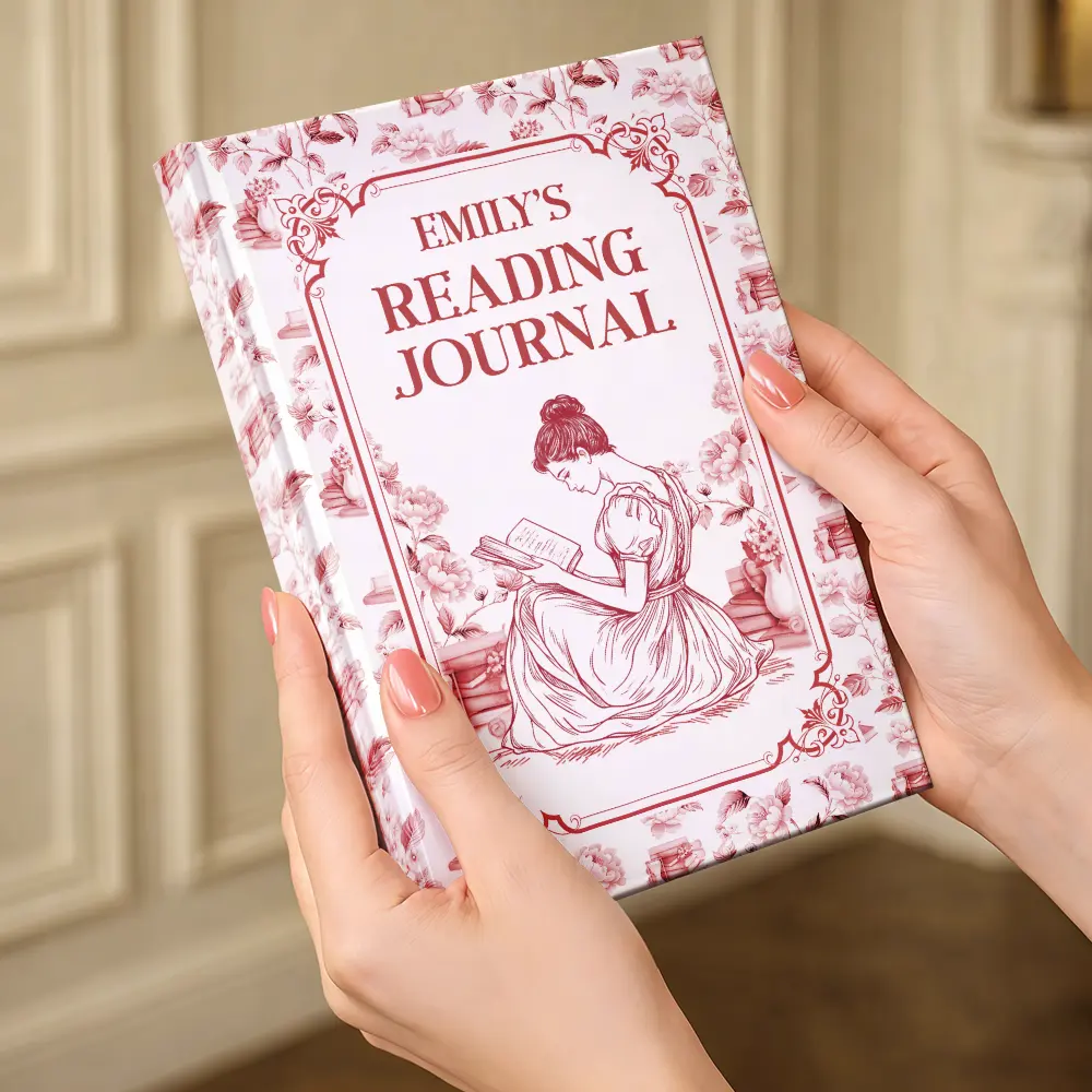 My Reading Journal Chinoiserie Toile - Personalized Hardcover Journal - Image 4