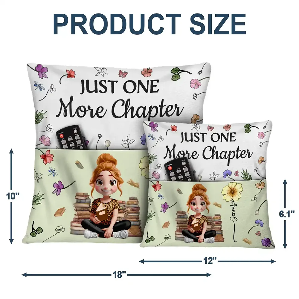 My Reading Pillow Reading Girl With Birth Month Flower - Personalized Pocket Pillow - Image 5