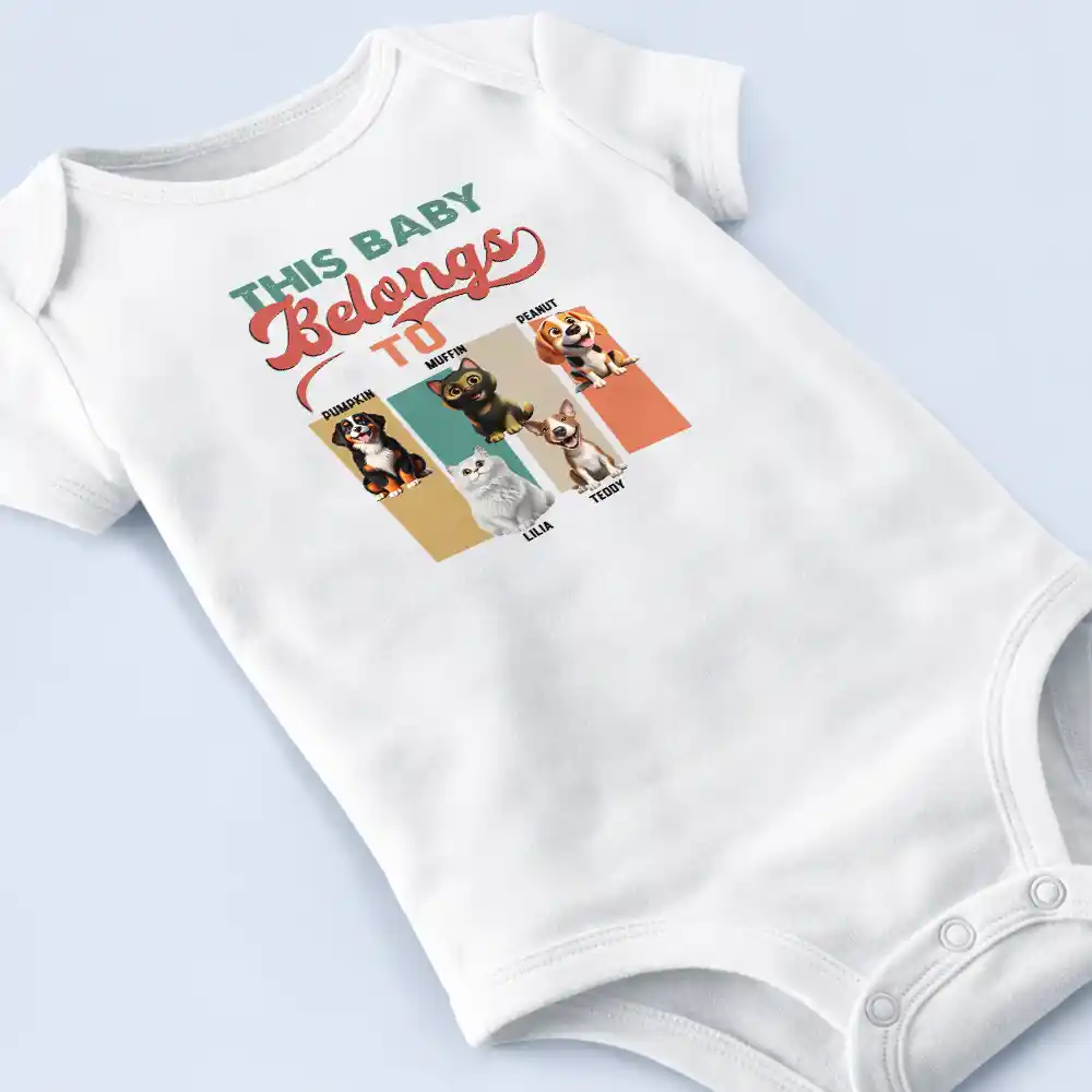 My Siblings Have Paws Dog Cat - Personalized Baby Onesie - Image 4