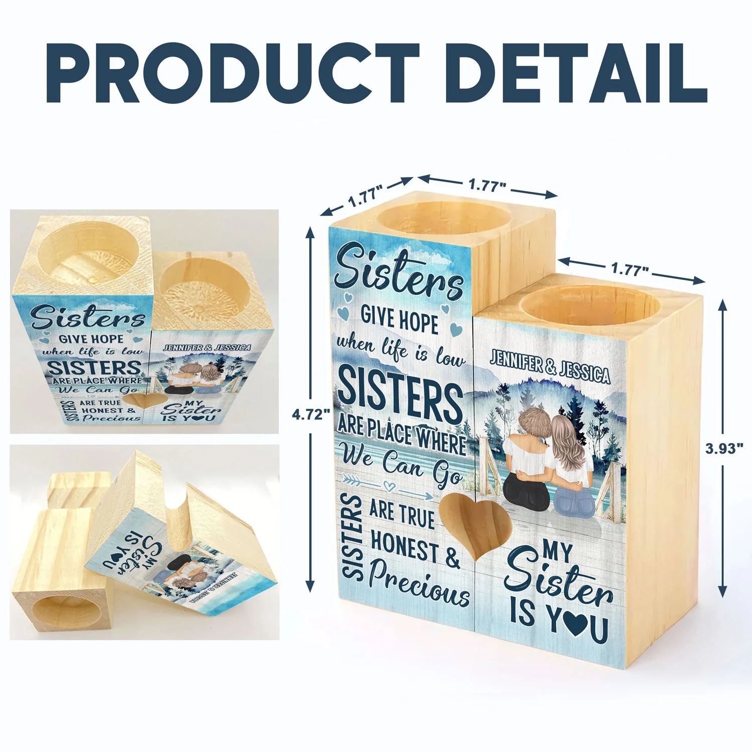 My Sister Is You - Gift For Sisters - Personalized Custom Candle Holder - Image 4