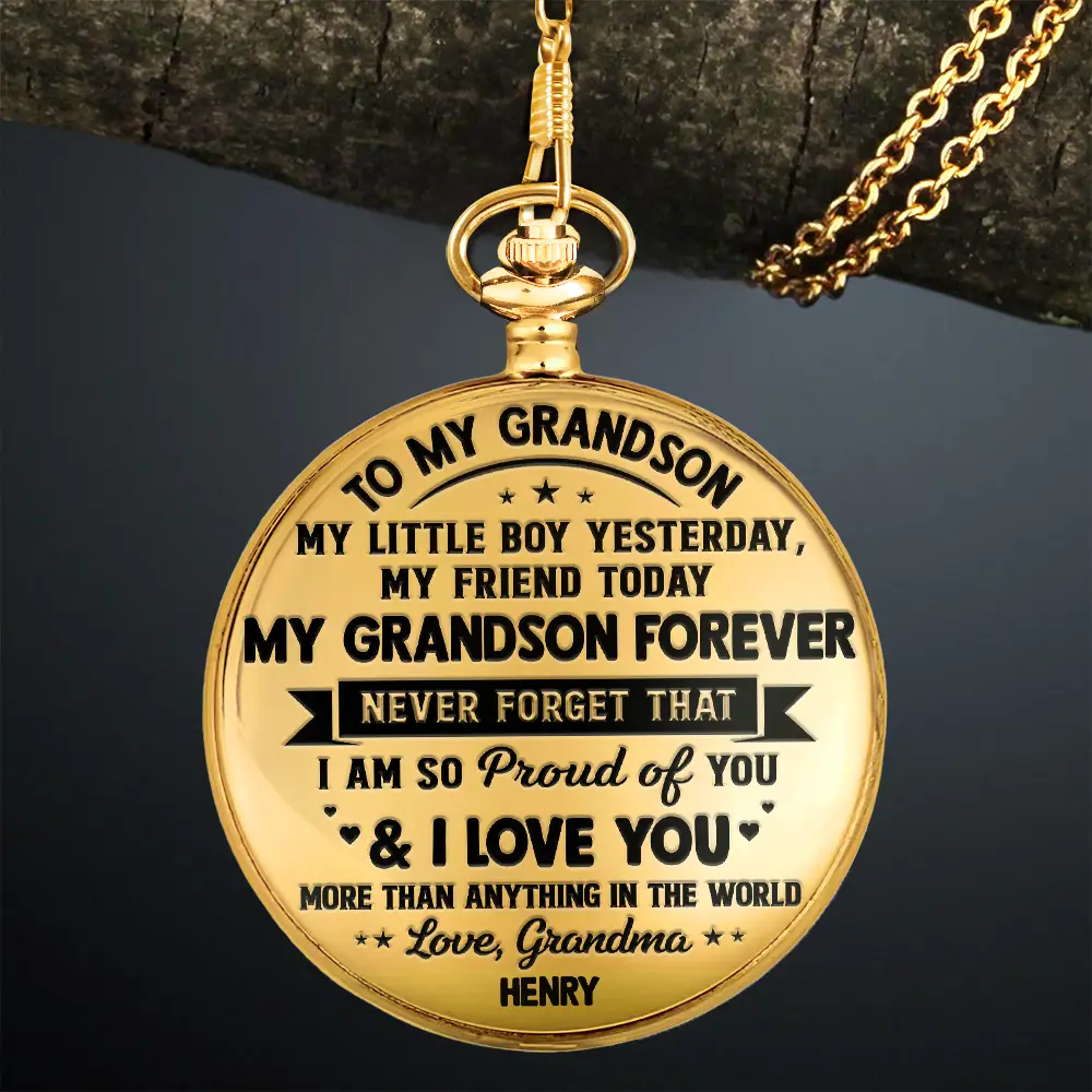 My Son Grandson Forever - Personalized Pocket Watch - Image 3