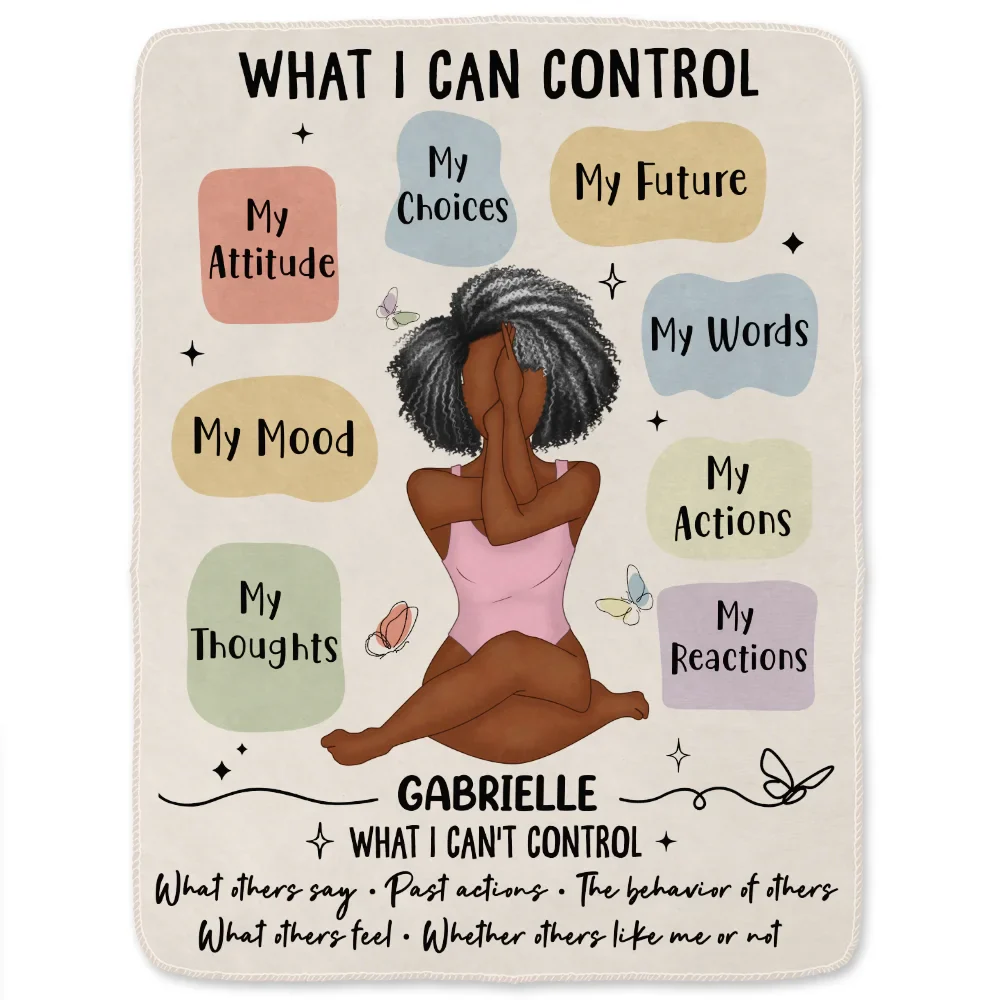Myself Reminder What I Can Control - Personalized Fleece Blanket, Sherpa Blanket - Image 2