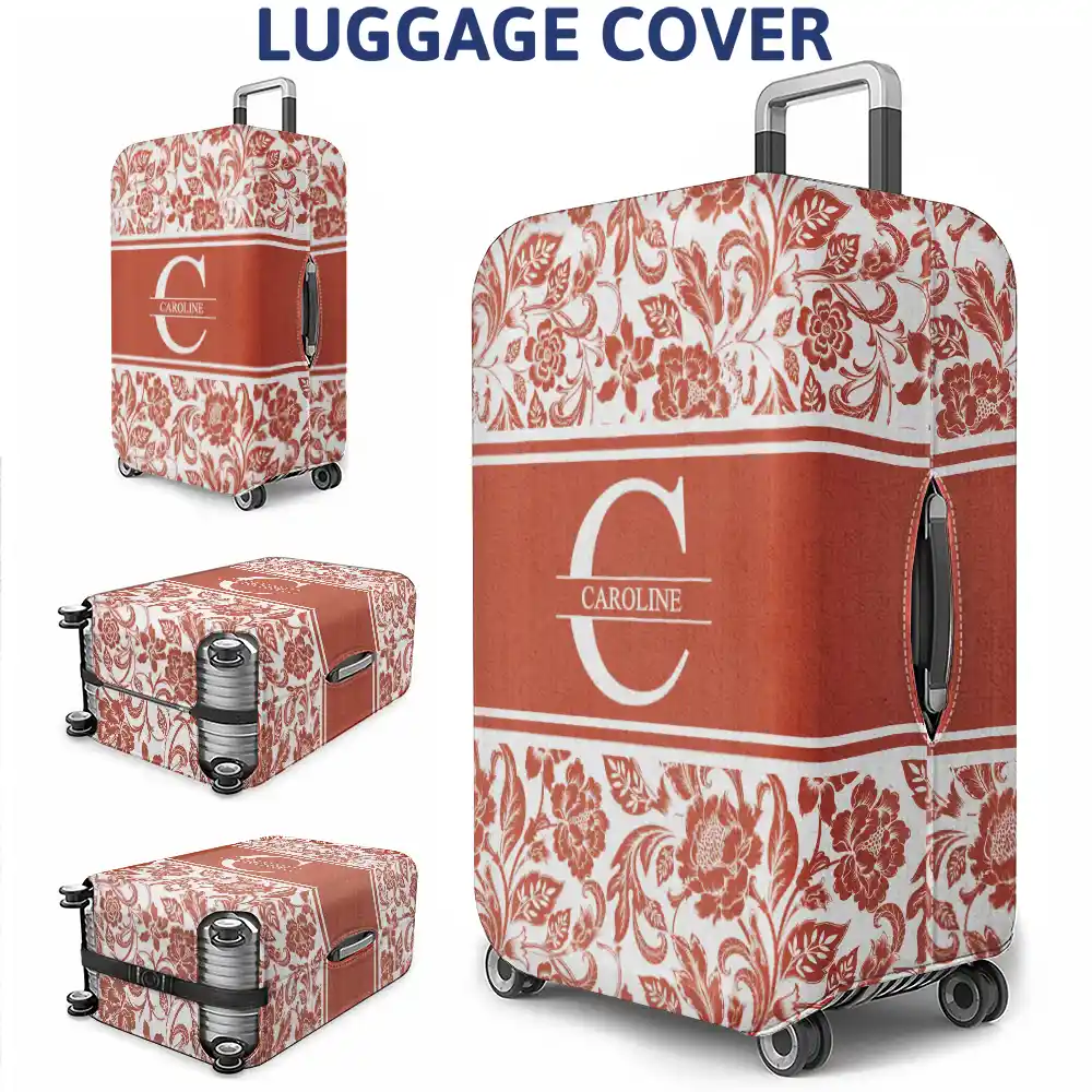 Name Floral Pattern - Personalized Luggage Cover - Image 3