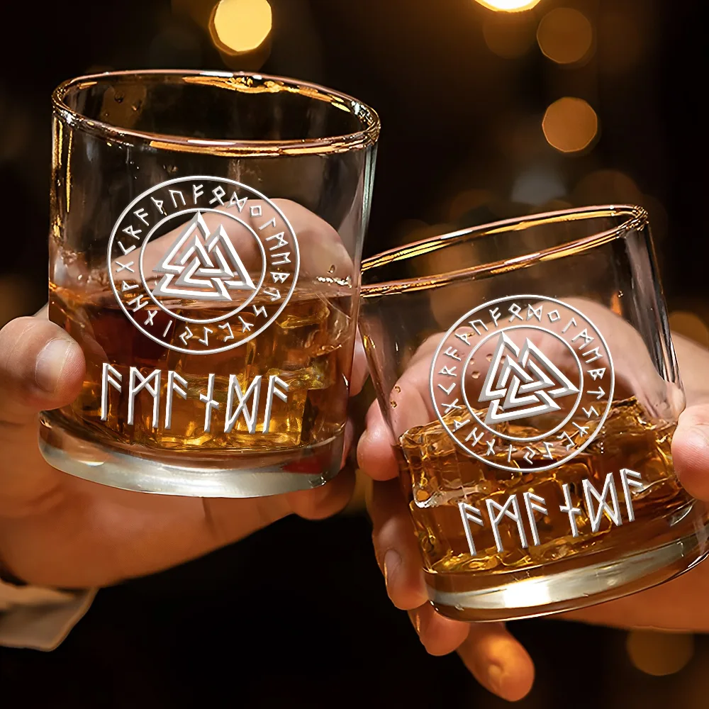 Name In Viking Runes - Personalized Whiskey Glass - Image 3