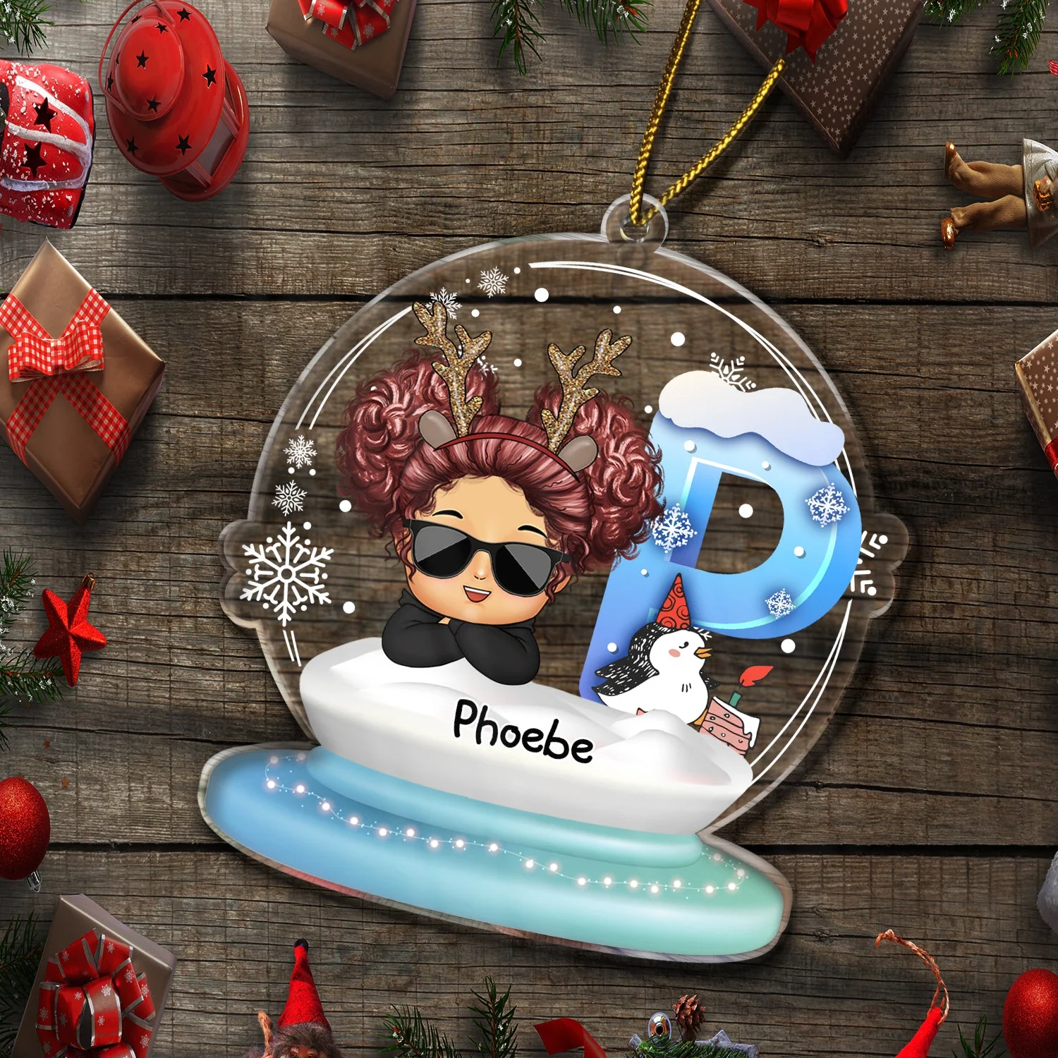 Name Letter Chibi Kid, Baby - Christmas, Lovely Gift For Family, Parents, Grandparents - Personalized Custom Shaped Acrylic Ornament - Image 5