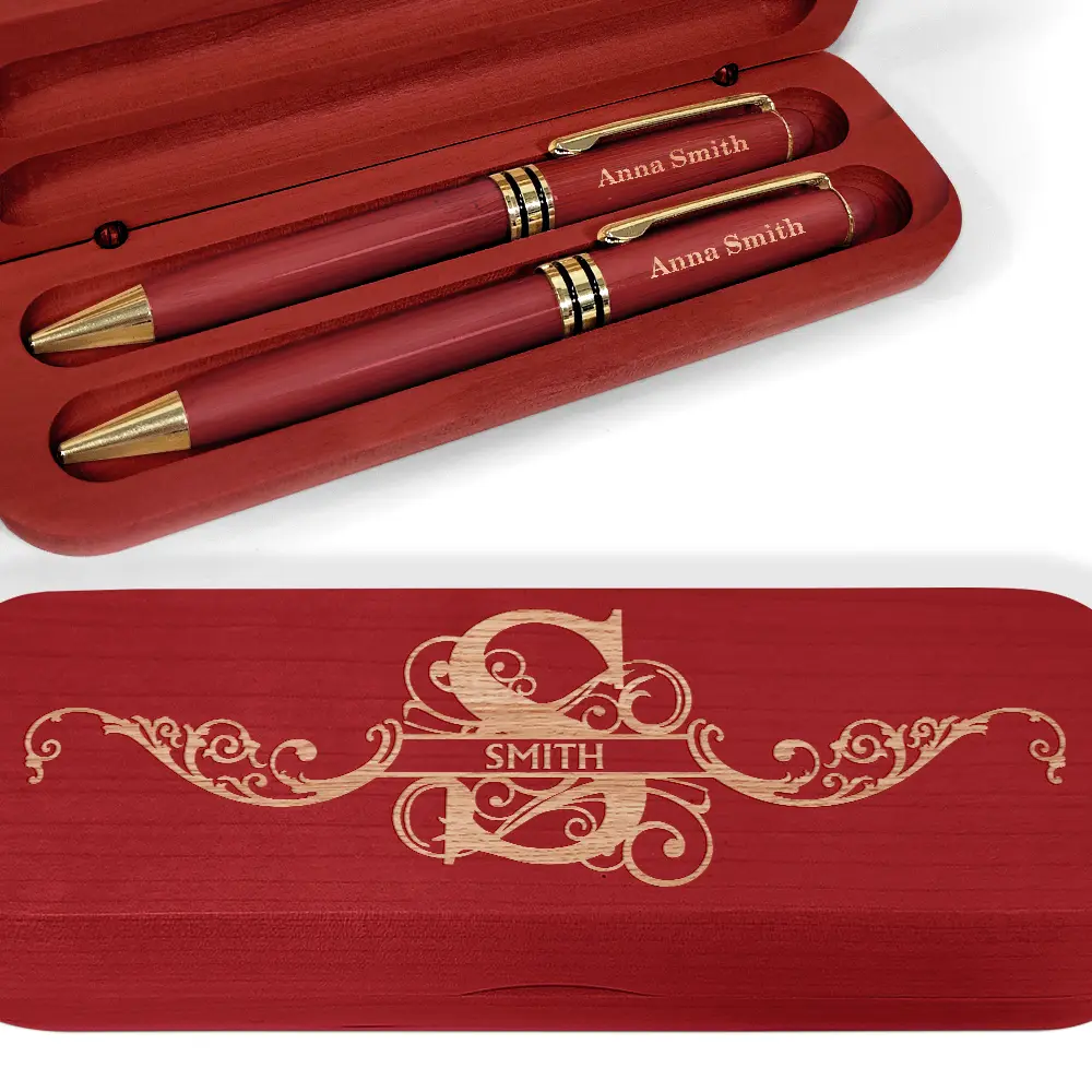 Name Monogram - Personalized Wooden Pen Set - Image 3