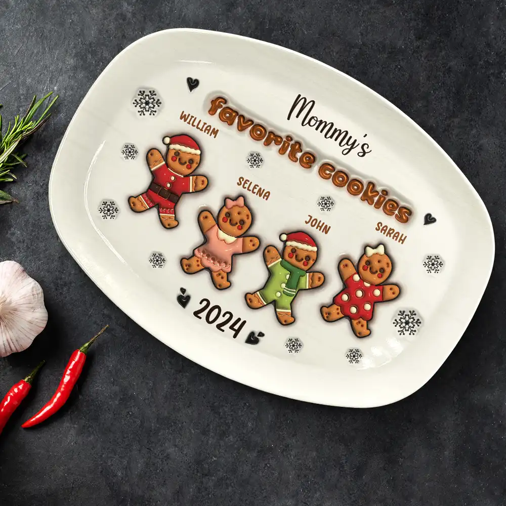 Nana Grandma Favorite Gingerbread Cookies - 3D Inflated Effect Printed Personalized Plate - Image 2