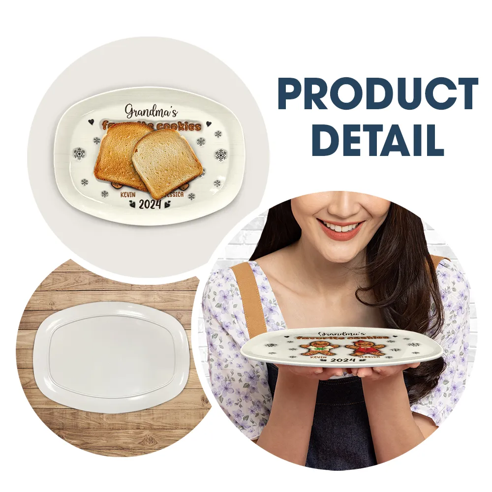 Nana Grandma Favorite Gingerbread Cookies - 3D Inflated Effect Printed Personalized Plate - Image 6