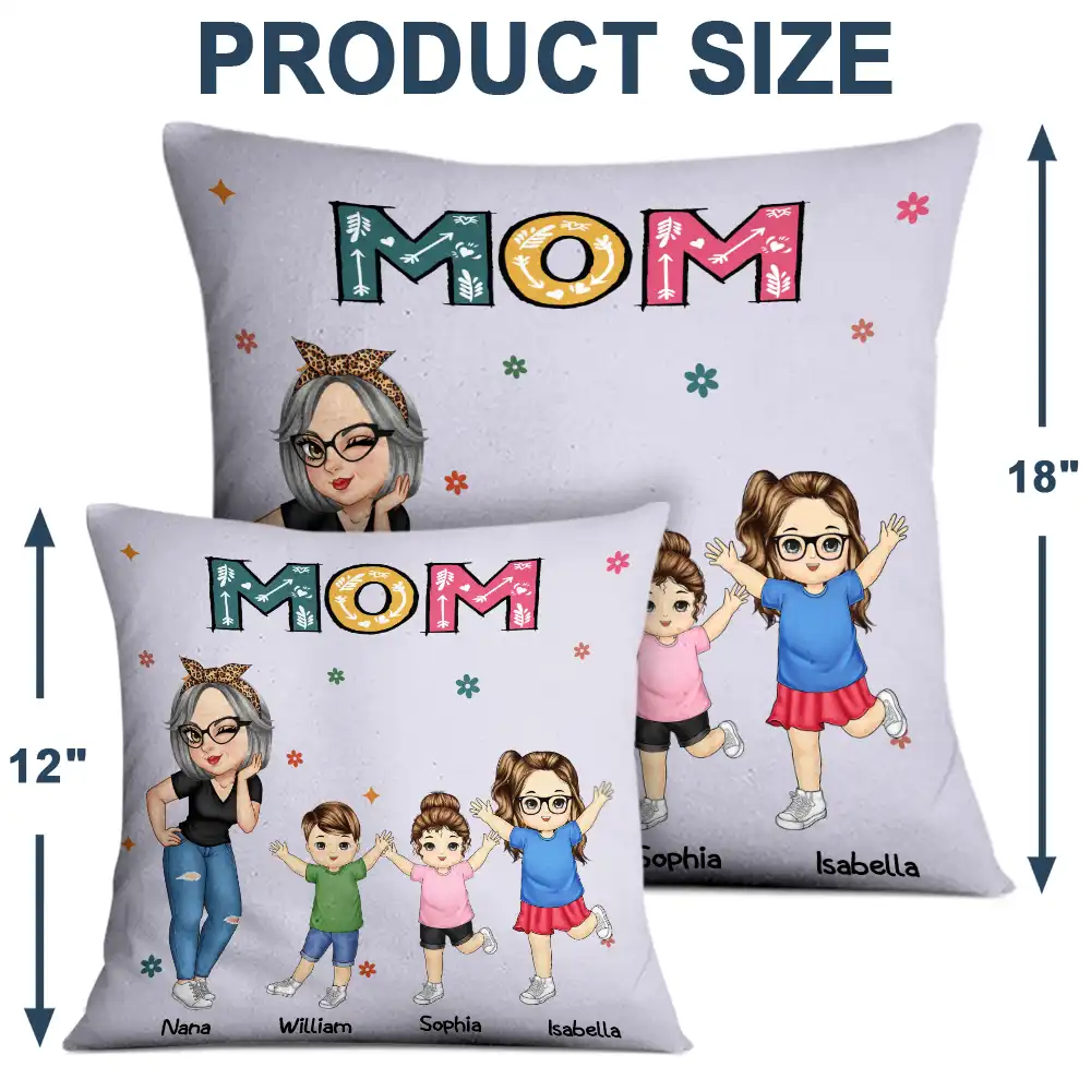 Nana Grandma Mom Kid - Personalized Pillow - Image 4