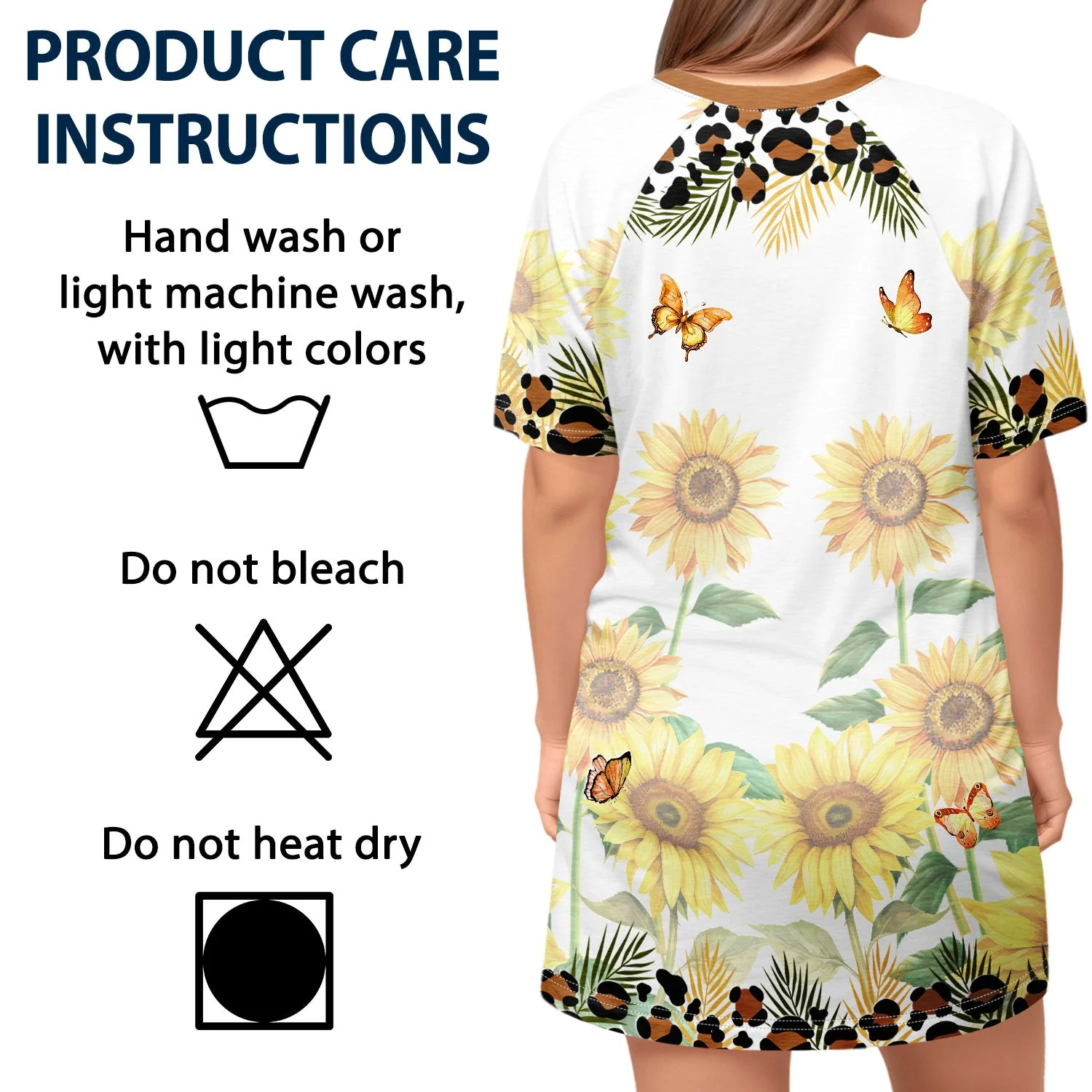 Nana, Mom, Auntie Sunflower - Birthday, Loving Gift For Mother, Grandma, Grandmother - Personalized Women's Sleep Tee - Image 5