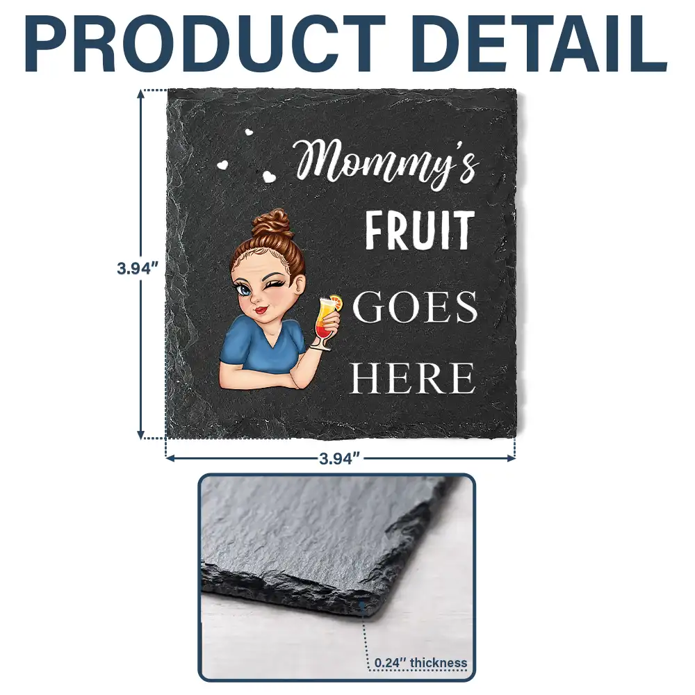 Nana Papa Drink Goes Here - Personalized Slate Coaster - Image 5
