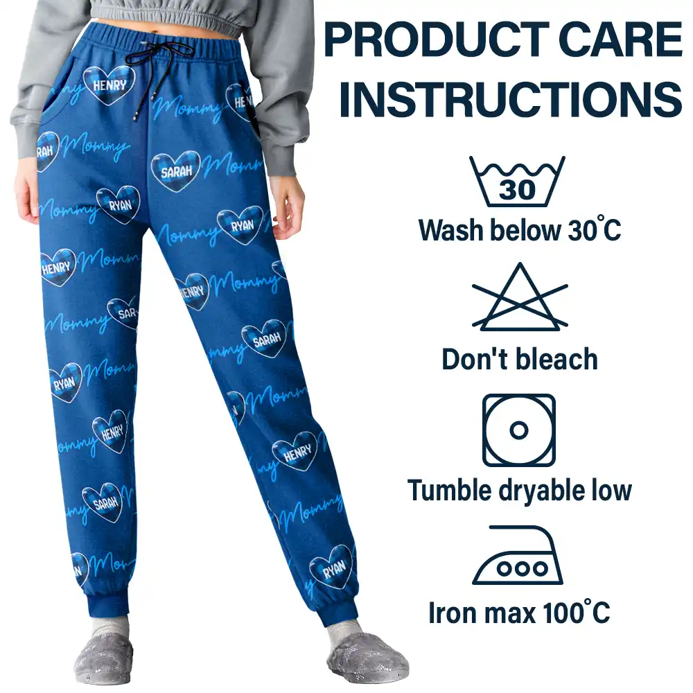 Nana Papa Mom Dad Sweethearts Custom Title And Names - Personalized Pajama Pants - Image 5