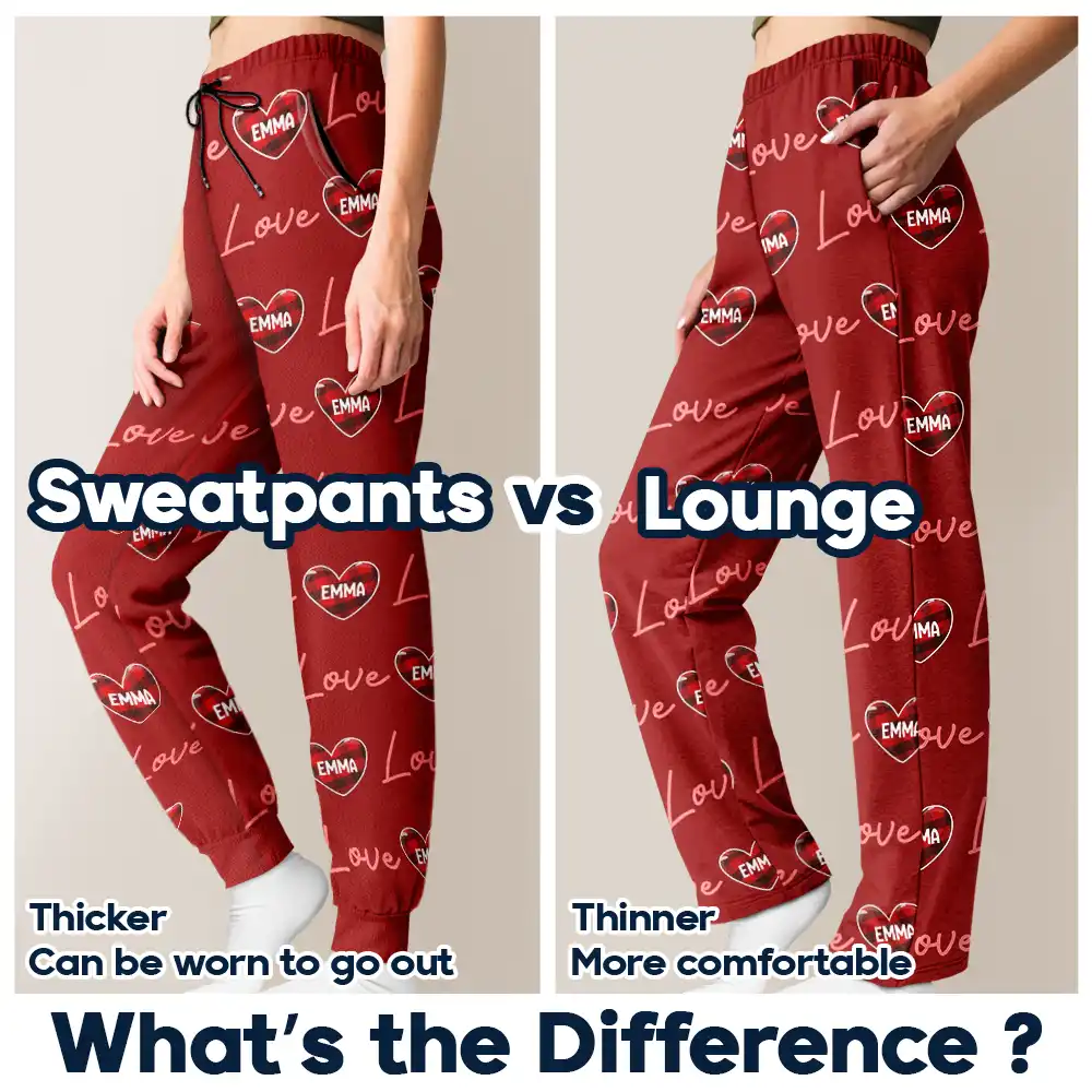 Nana Papa Mom Dad Sweethearts Custom Title And Names - Personalized Pajama Pants - Image 6