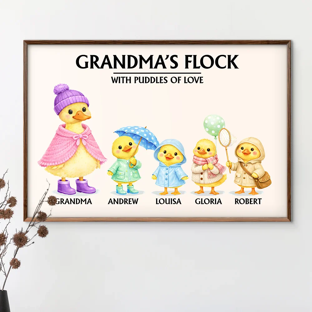 Nanny's Flock With Puddles Of Love - Personalized Poster - Image 3