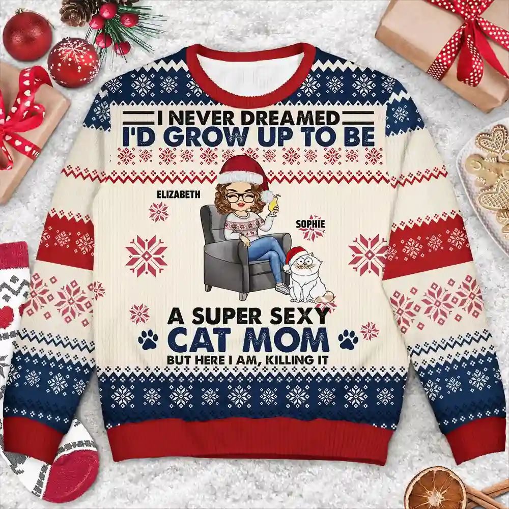 Never Dream I'd Grow Up - Personalized Unisex Ugly Sweater - Image 3