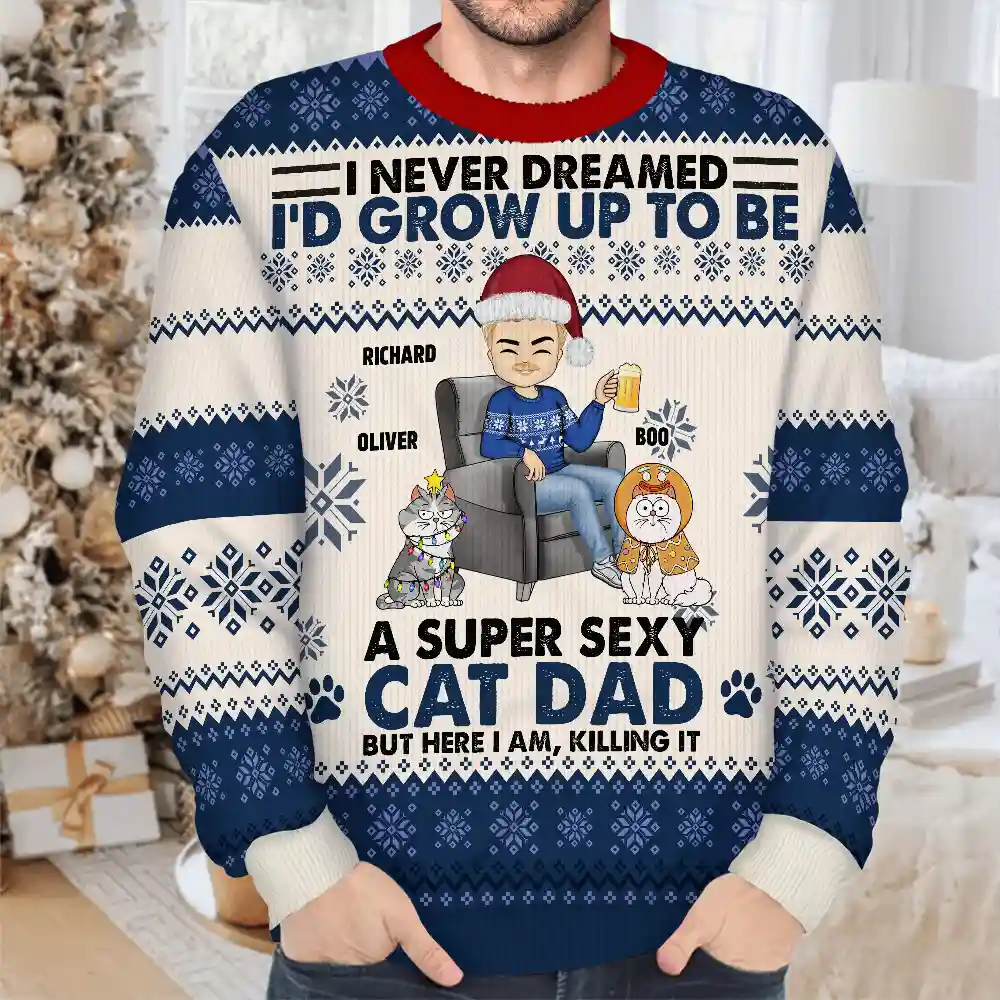 Never Dream I'd Grow Up - Personalized Unisex Ugly Sweater - Image 4
